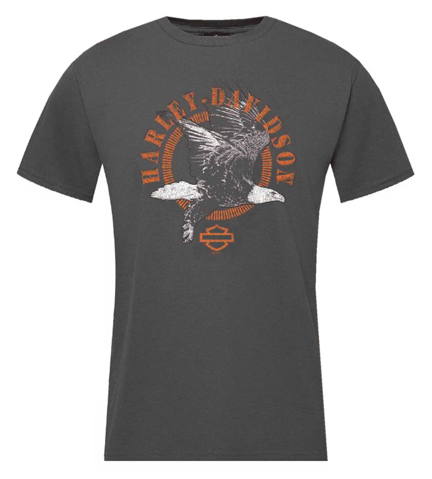 Harley-Davidson Men's Kindred Eagle Crew-Neck Short Sleeve T-Shirt, Charcoal - Wisconsin Harley-Davidson