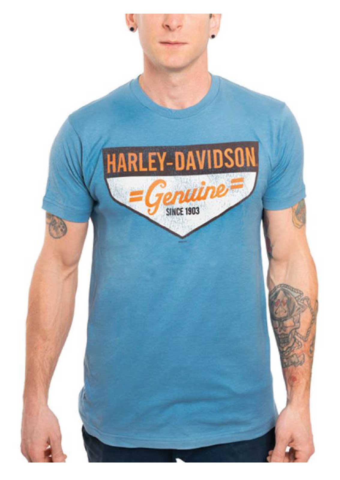 Harley-Davidson Men's Genuine Autumn Short Sleeve Crew-Neck T-Shirt, Slate - Wisconsin Harley-Davidson