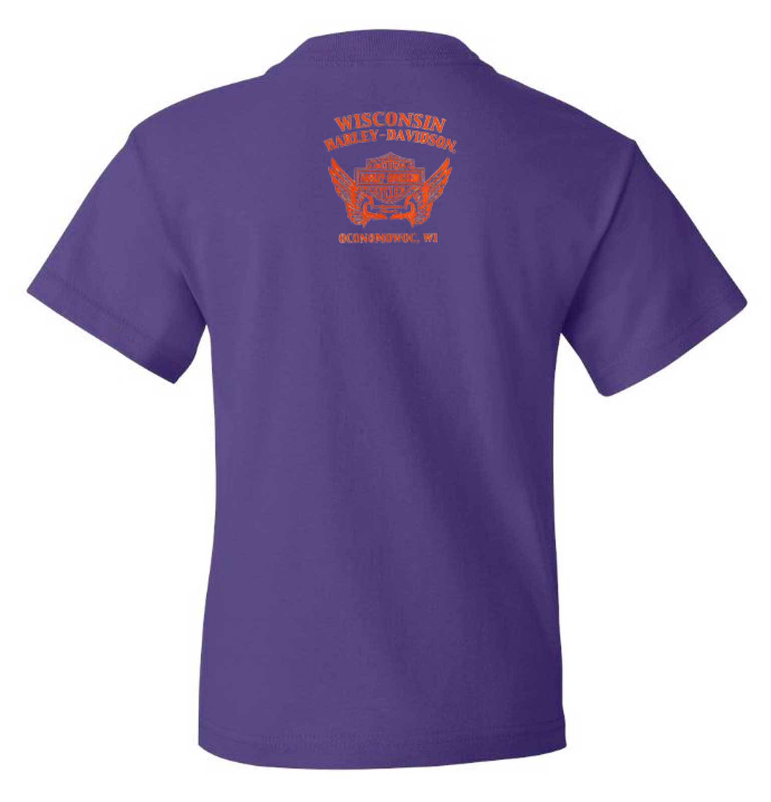 Harley-Davidson Free Shipping - Harley-Davidson Girl's Tag H-D Toddler Crew-Neck Short Sleeve Tee, Purple - Free Shipping on many products plus Orders Over $99