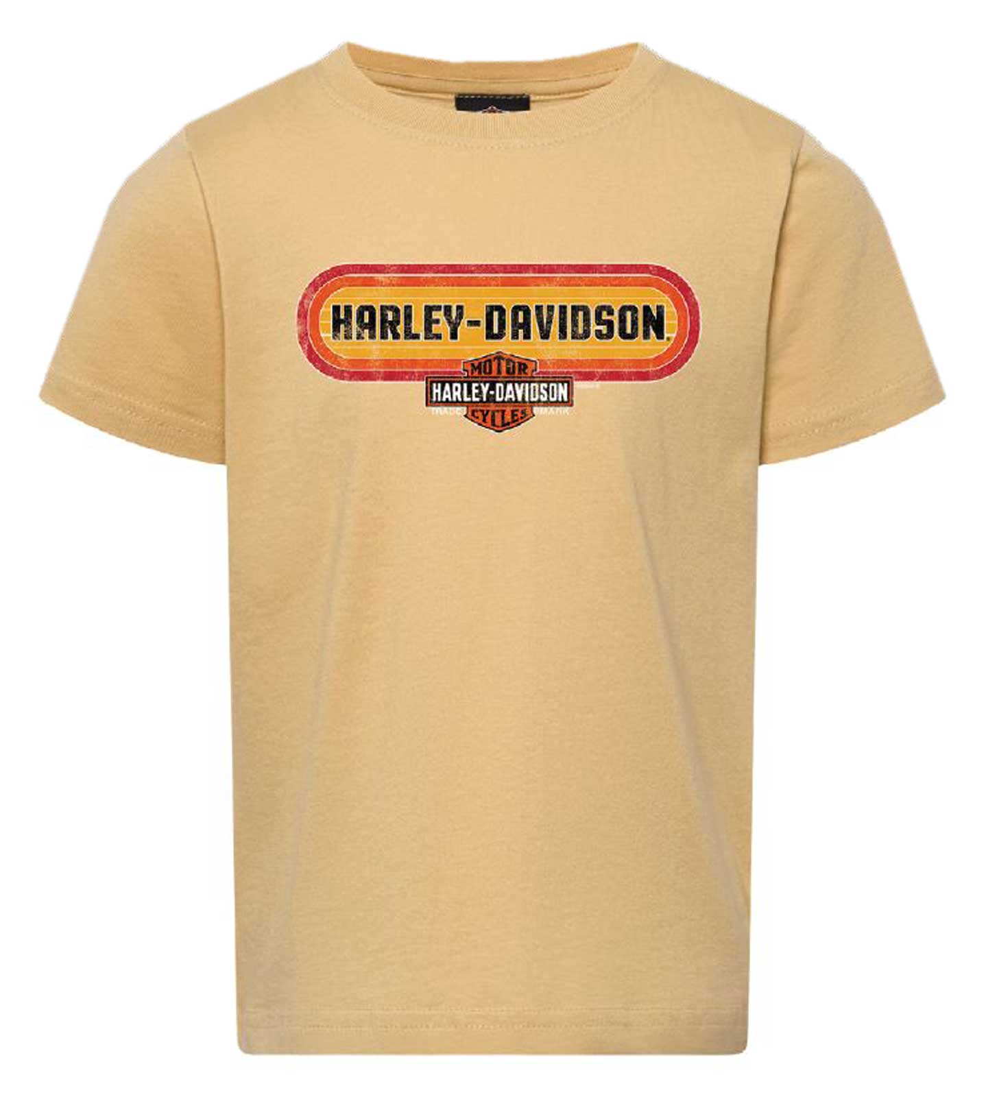 Harley-Davidson Boy's Echo Short Sleeve Cotton Crew-Neck Youth Tee, Latte Tan - Wisconsin Harley-Davidson