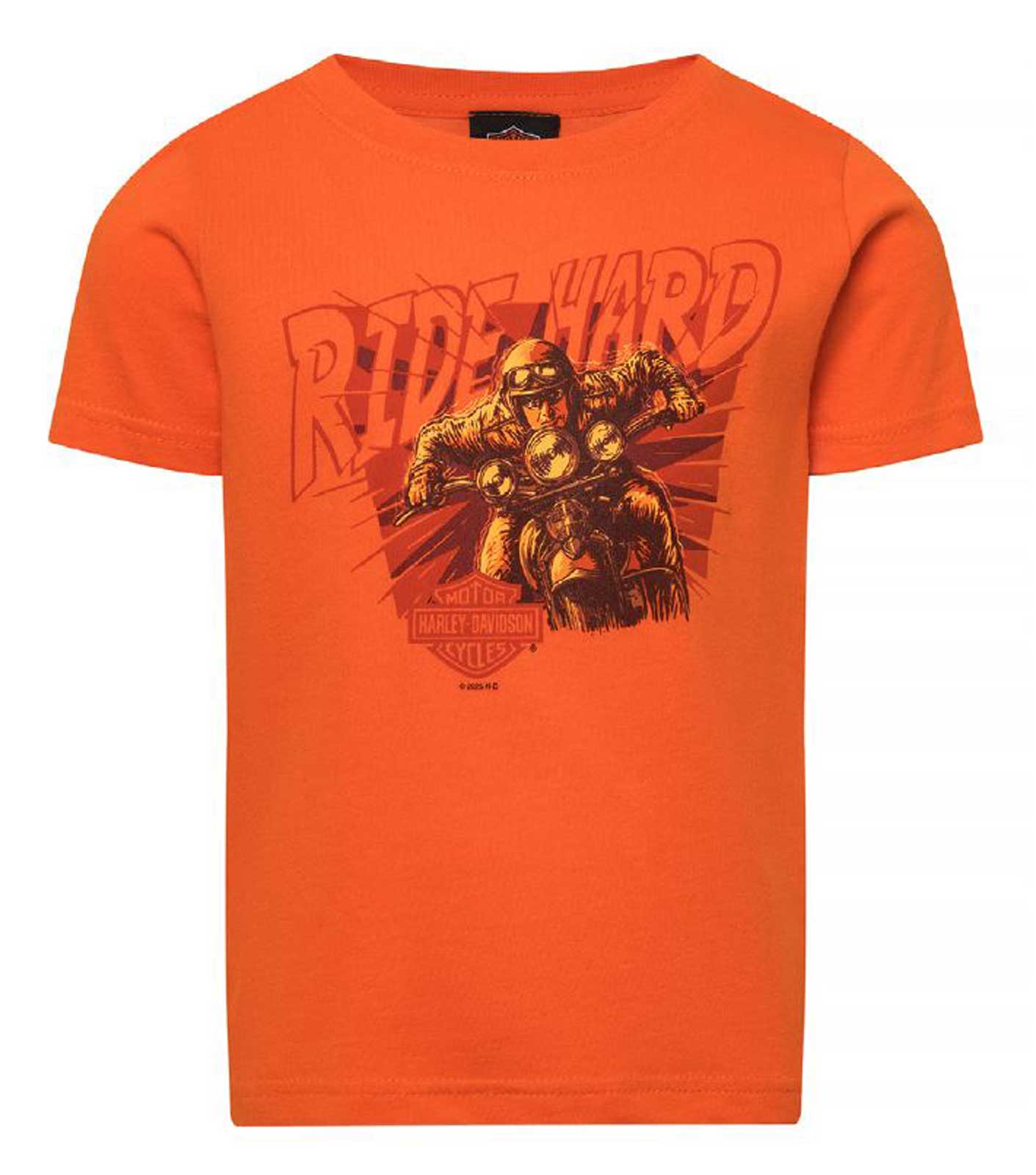Harley-Davidson Boy's ZAP! Ride Hard Short Sleeve Toddler T-Shirt, Orange - Wisconsin Harley-Davidson