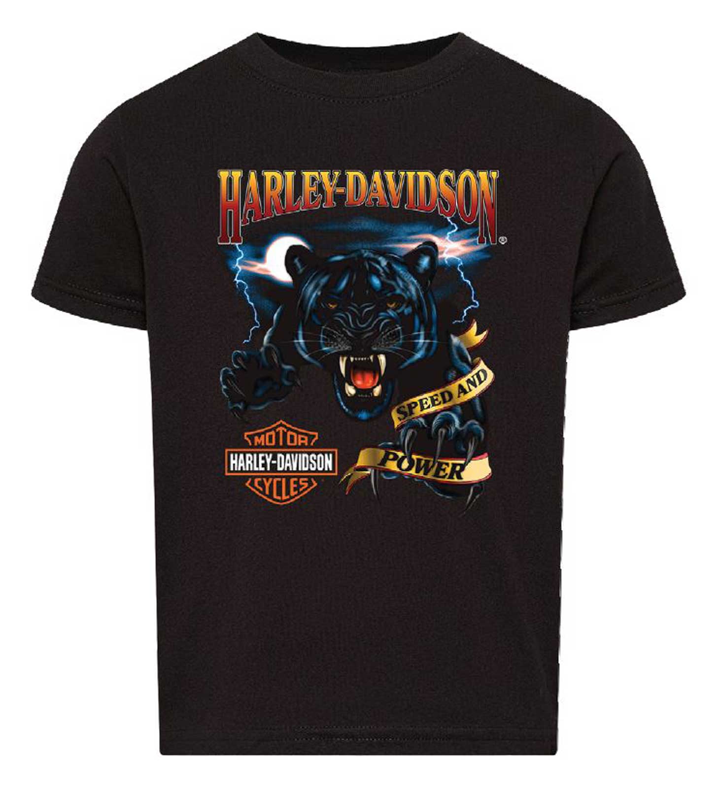 Harley-Davidson Boy's Cub Short Sleeve Crew-Neck Cotton Toddler Tee, Black - Wisconsin Harley-Davidson