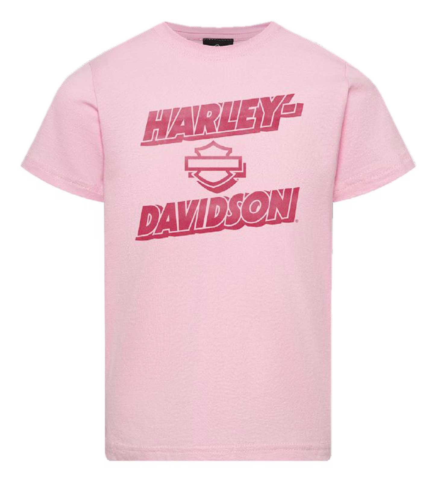 Harley-Davidson Girl's Blush H-D Youth Short Sleeve Crew-Neck Tee, Pink - Wisconsin Harley-Davidson