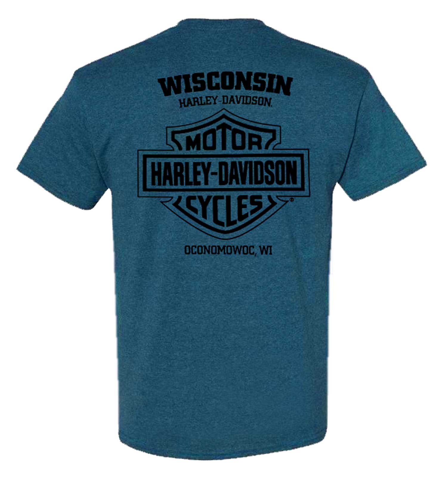 Harley-Davidson Free Shipping - Harley-Davidson Men's Bones Short Sleeve Poly-Blend Tee, Heather Midnight Blue - Free Shipping on many products plus Orders Over $99