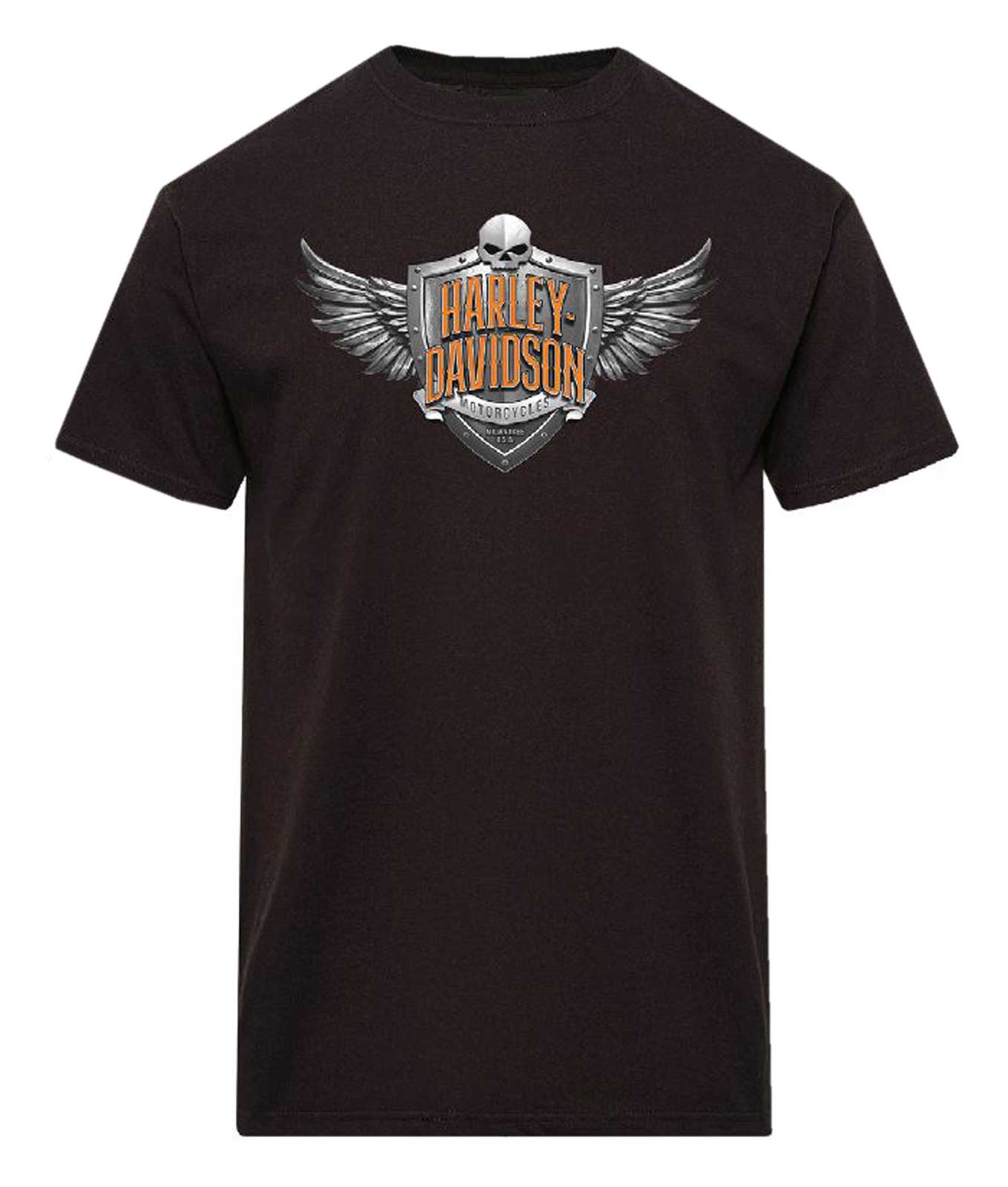 Harley-Davidson Men's Empire Winged Shield Short Sleeve Crew-Neck T-Shirt, Black - Wisconsin Harley-Davidson