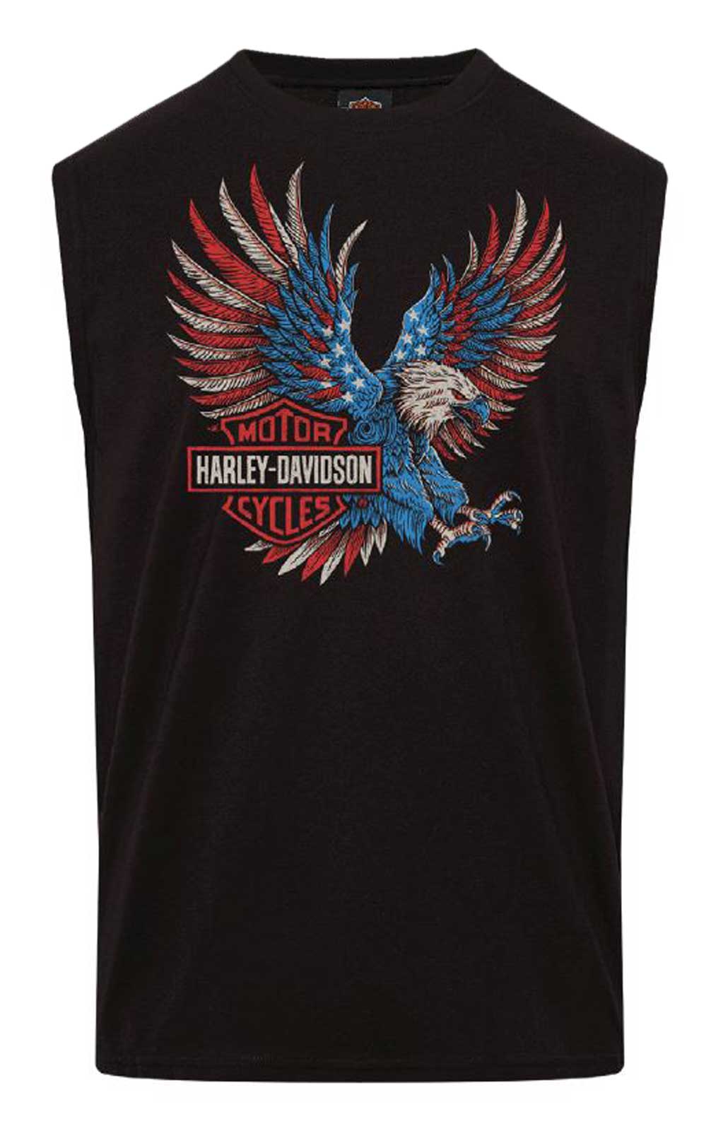 Harley-Davidson Men's Devotion Eagle Sleeveless Cotton Muscle Shirt, Black - Wisconsin Harley-Davidson