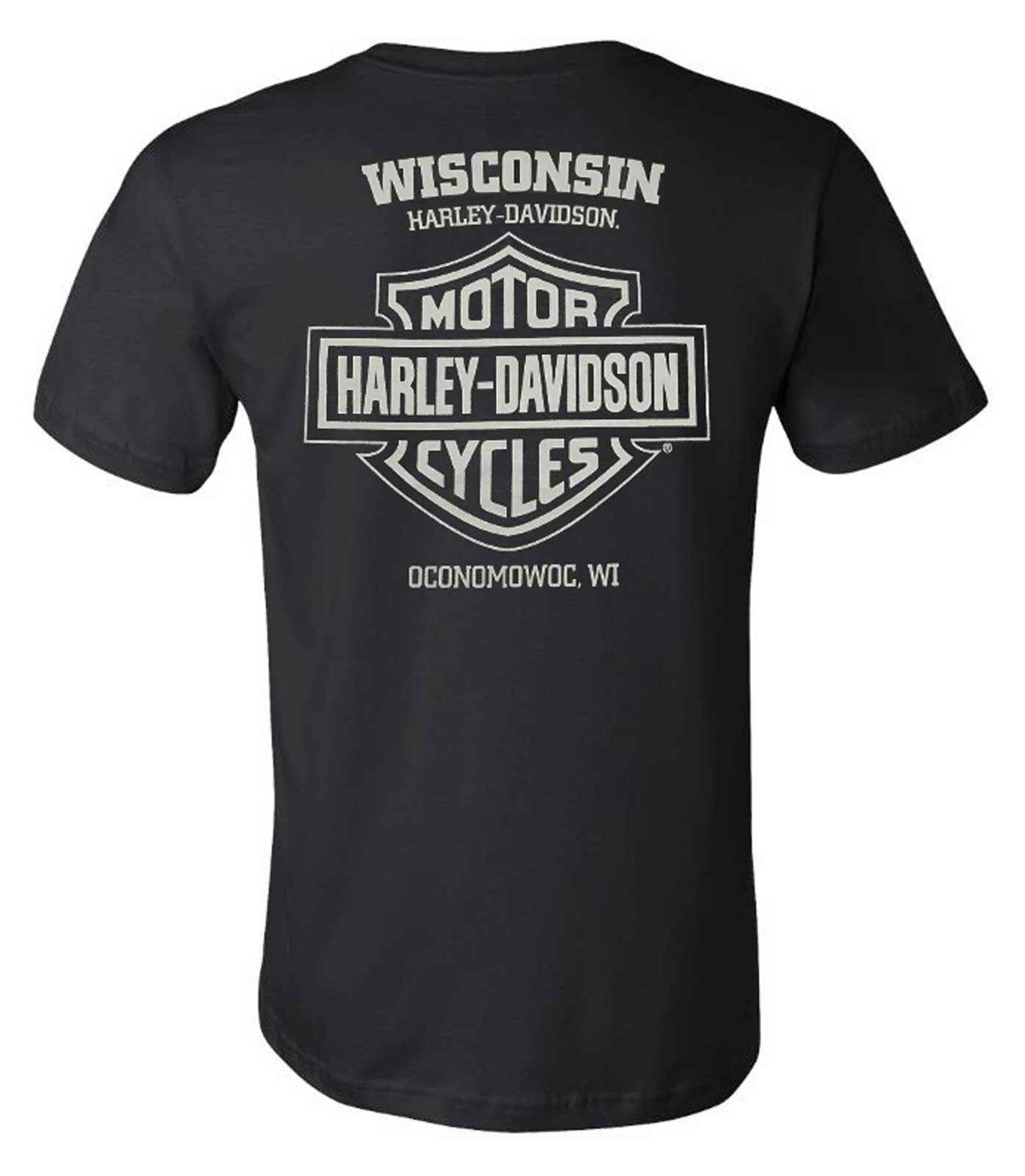 Harley-Davidson Men's Fragment Short Sleeve Chest Pocket Cotton Tee, Black - No Hassle Returns at Wisconsin Harley