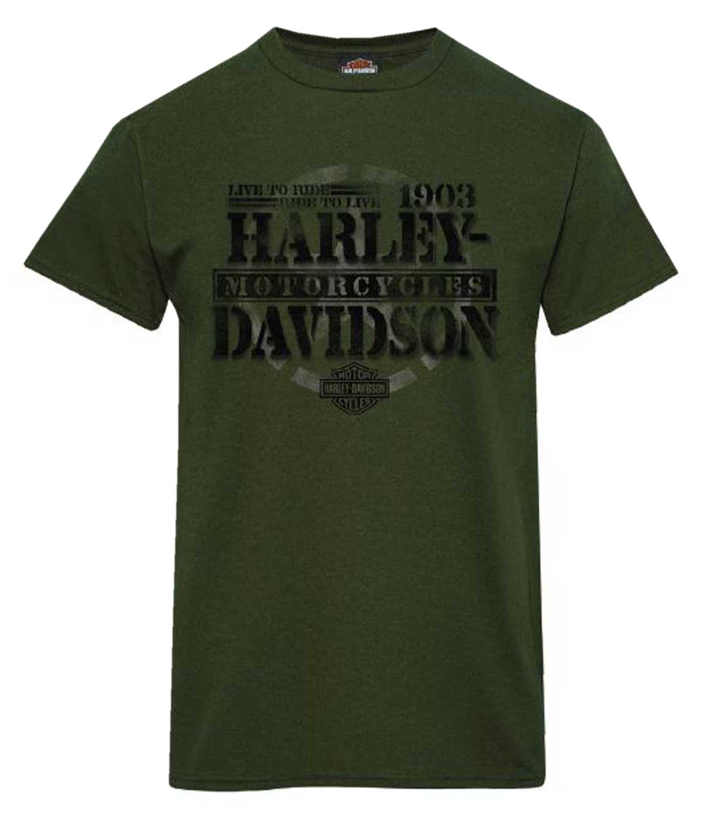 Harley-Davidson Men's Honor Short Sleeve Cotton Crew-Neck T-Shirt, Forest Green - Wisconsin Harley-Davidson