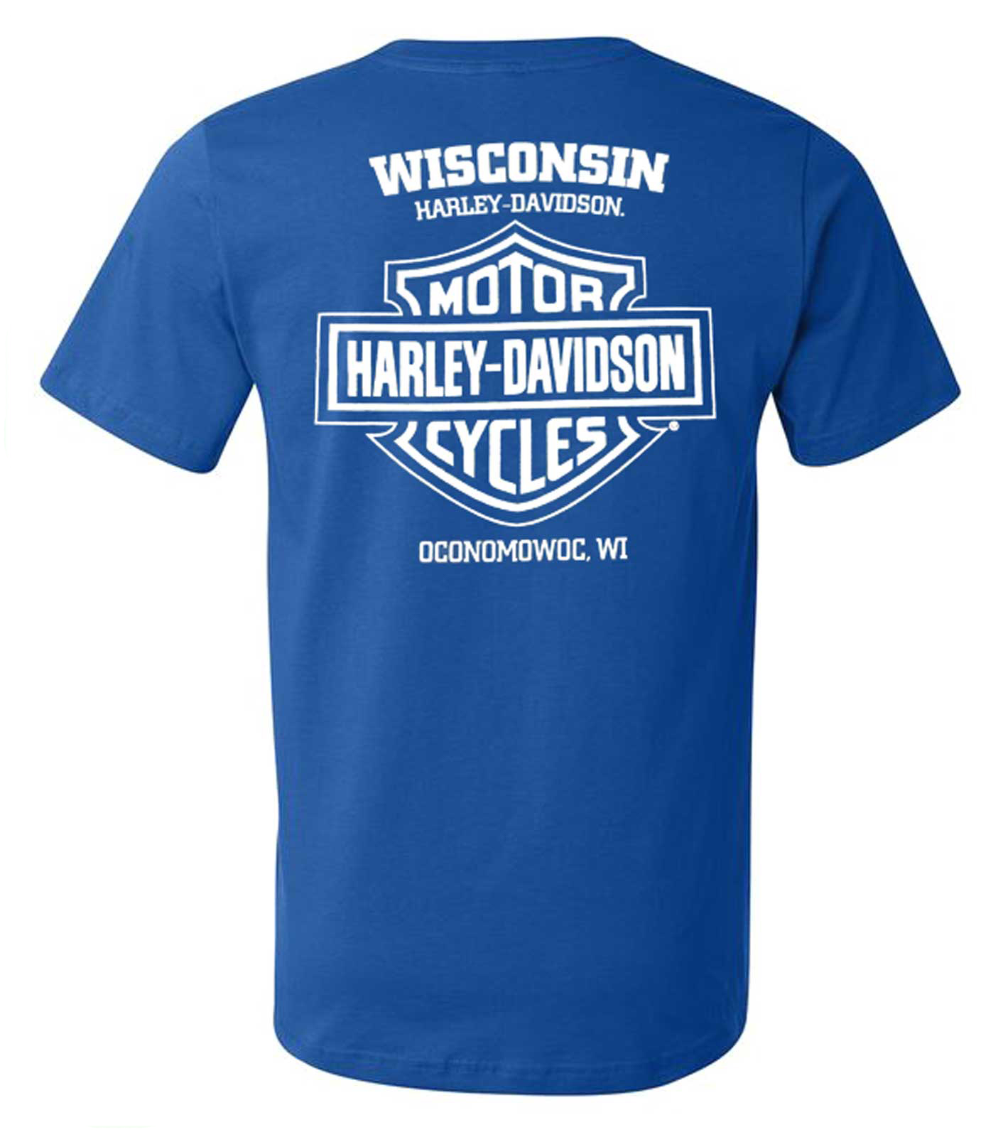 Harley-Davidson Men's Fare H-D Short Sleeve Chest Pocket Tee, Royal Blue - No Hassle Returns at Wisconsin Harley