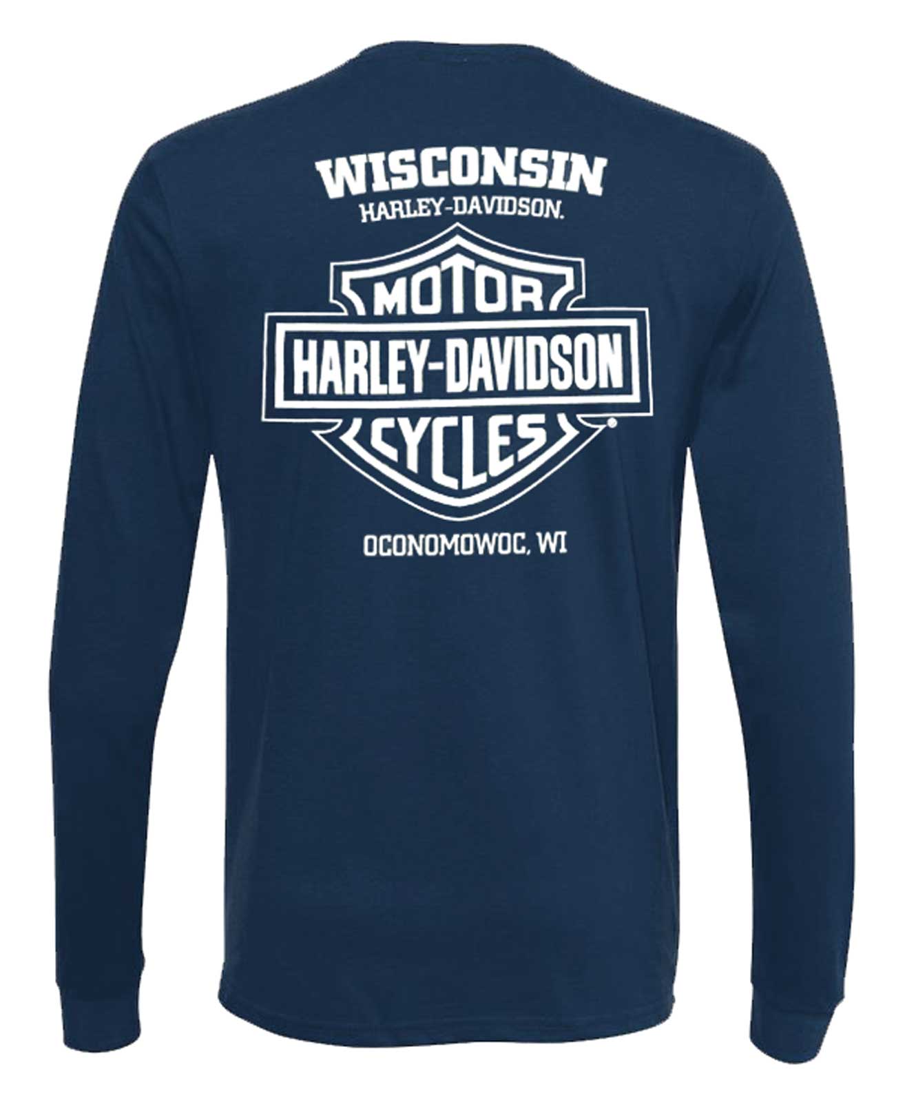 Harley-Davidson Free Shipping - Harley-Davidson Men's High Prospect Long Sleeve Cotton Shirt, Navy Blue - Free Shipping on many products plus Orders Over $99