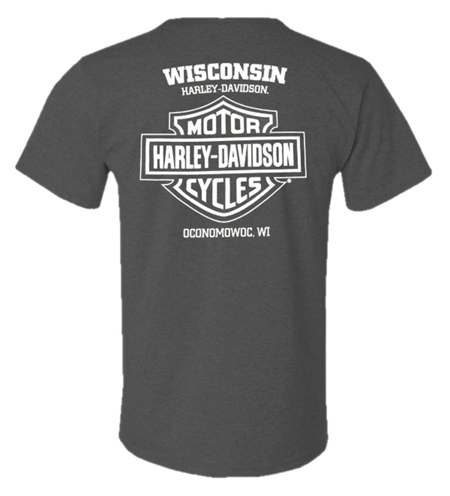 Harley-Davidson Free Shipping - Harley-Davidson Men's Bass Drop Short Sleeve Poly-Blend Tee, Charcoal Heather - Free Shipping on many products plus Orders Over $99