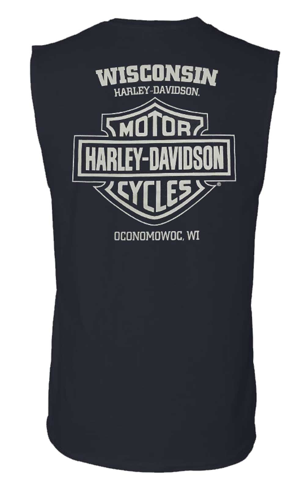 Harley-Davidson Free Shipping - Harley-Davidson Men's Deranged Sleeveless Cotton Muscle T-Shirt, Navy Blue - Free Shipping on many products plus Orders Over $99
