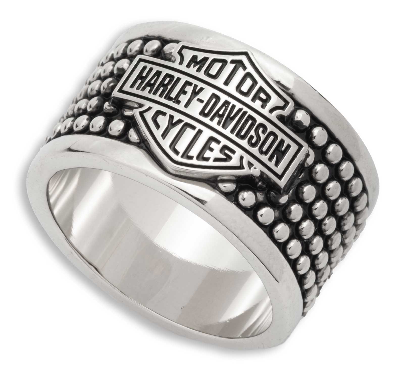 Harley-Davidson Free Shipping - Harley-Davidson Men's Bar & Shield Logo Stud Stainless Steel Band Ring, Silver - Free Shipping on many products plus Orders Over $99