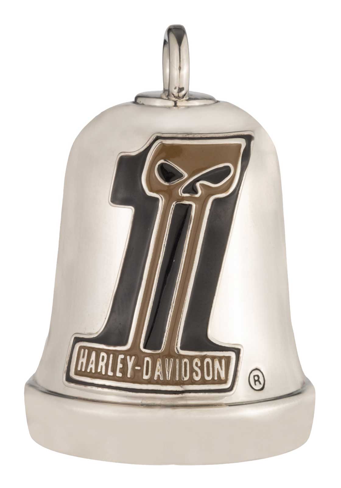 Harley-Davidson #1 Willie G Skull Logo Motorcycle Ride Bell, Silver Finish - Wisconsin Harley-Davidson