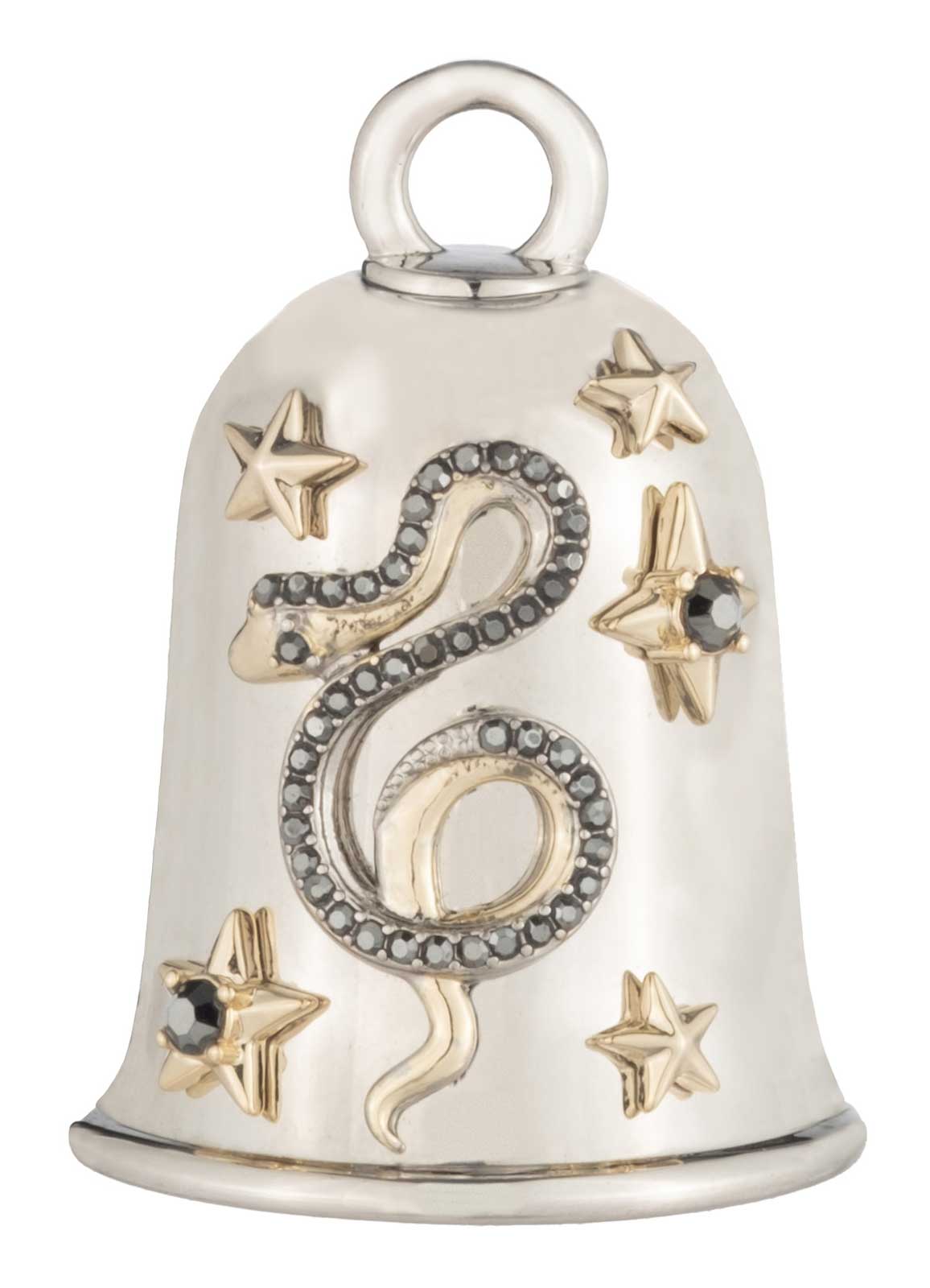 Harley-Davidson Star & Snake Crystal Motorcycle Ride Bell, Silver Finish - Wisconsin Harley-Davidson