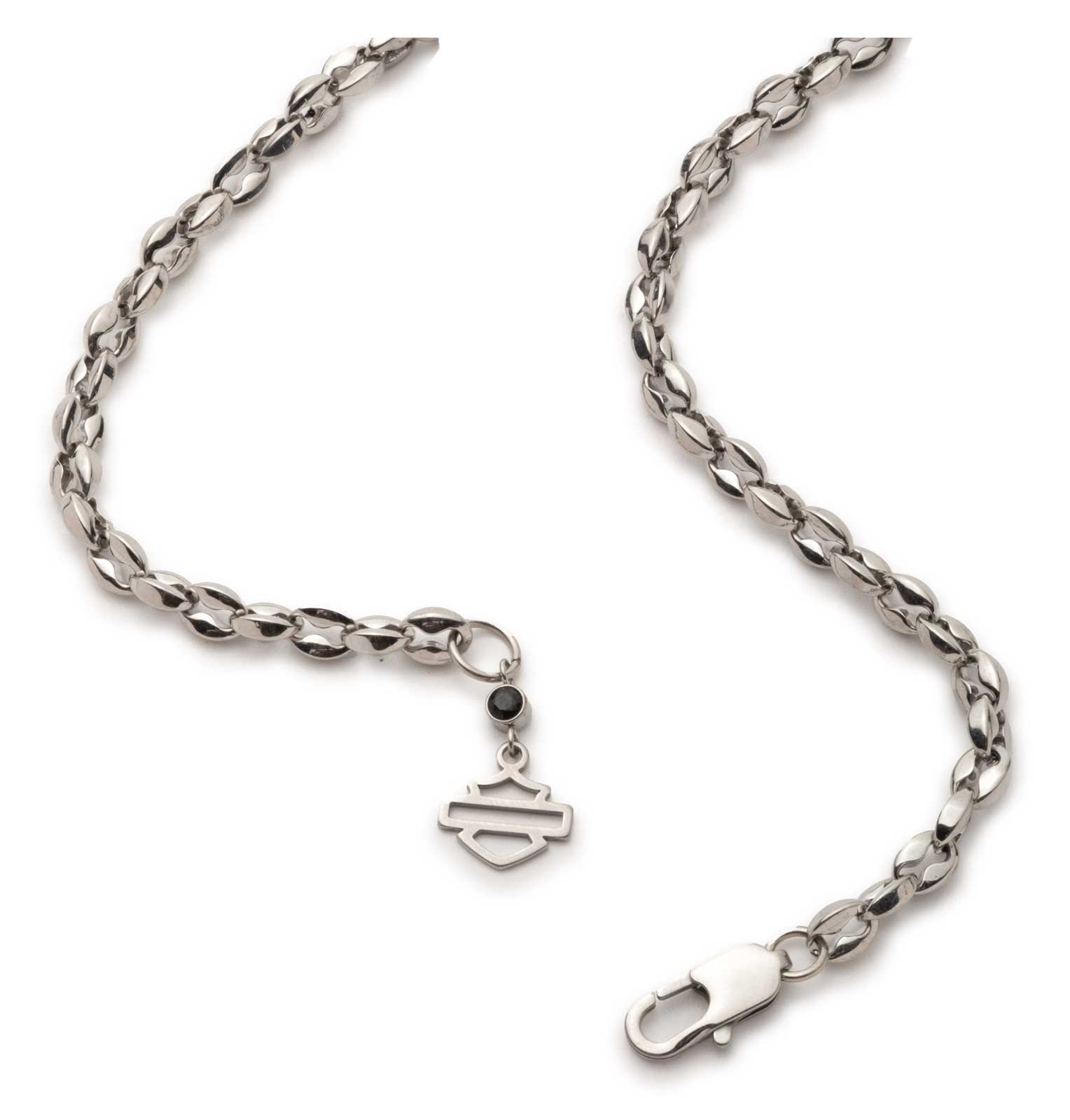 Harley-Davidson Men's Bar & Shield Leather Shield Pendant Necklace, Silver - No Hassle Returns at Wisconsin Harley