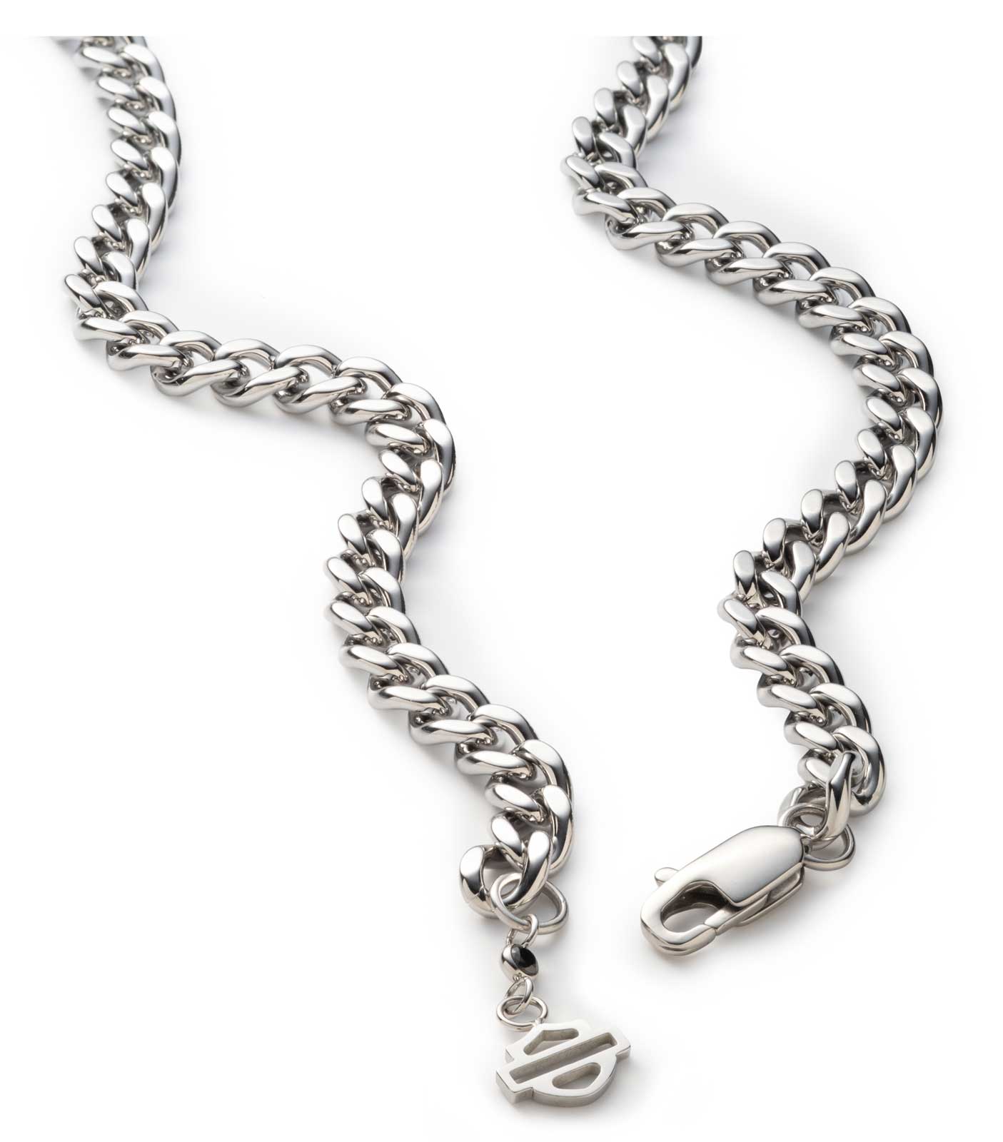 Harley-Davidson Men's #1 RWB Logo Pendant Chain Necklace, Silver Finish - No Hassle Returns at Wisconsin Harley