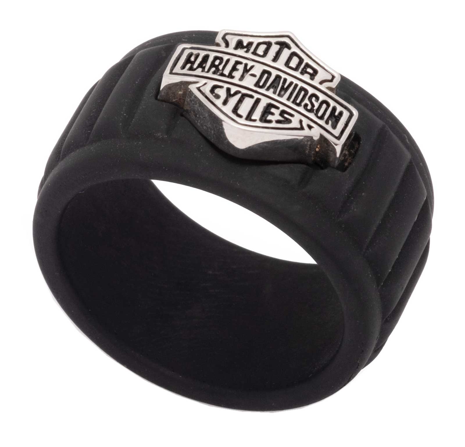 Harley-Davidson Free Shipping - Harley-Davidson Men's Bar & Shield Logo Silicone Textured Band Ring, Black - Free Shipping on many products plus Orders Over $99