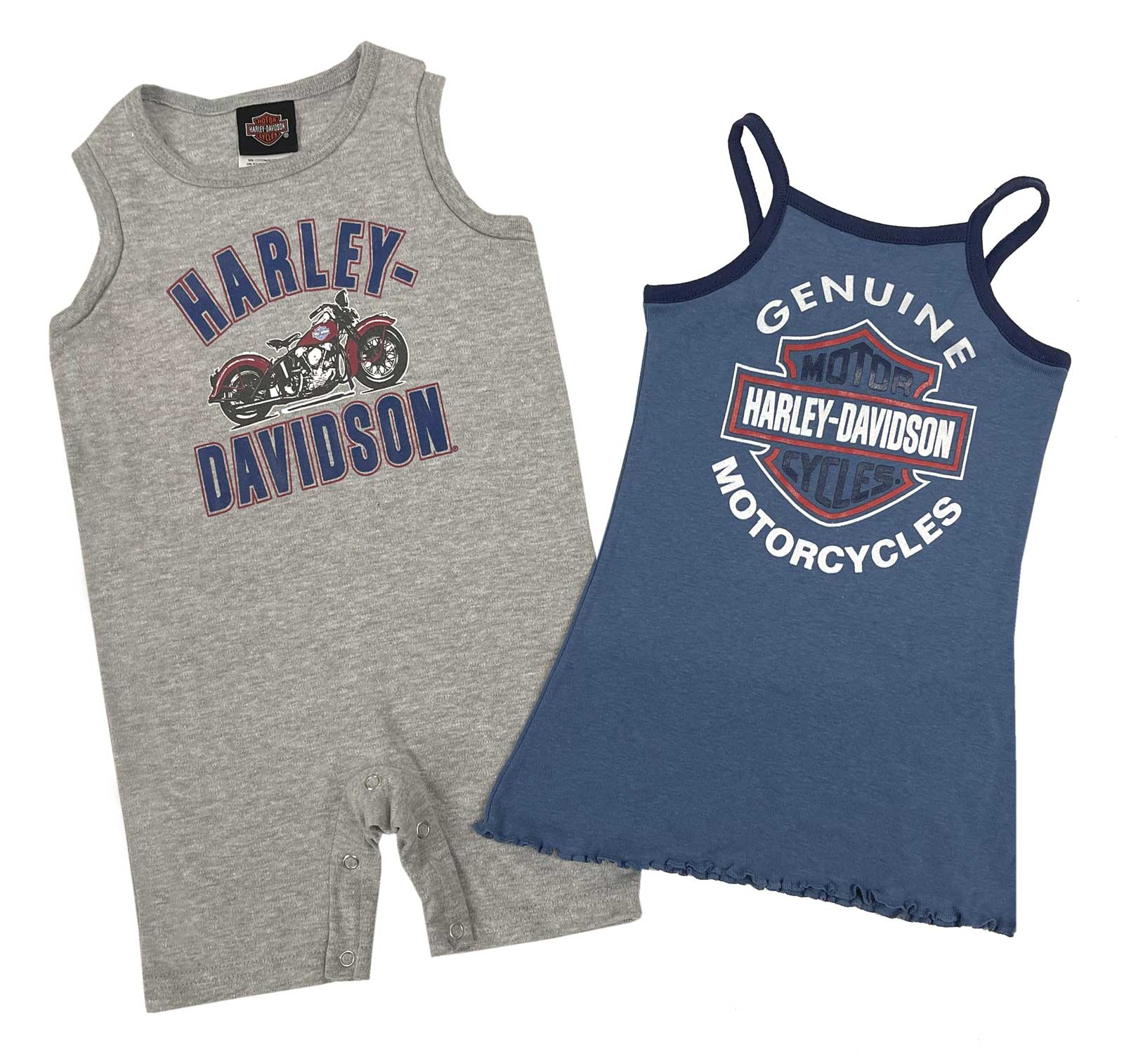 Harley-Davidson Baby Girls' 2-Pack USA Infant Romper & Lettuce Edge Dress - Wisconsin Harley-Davidson