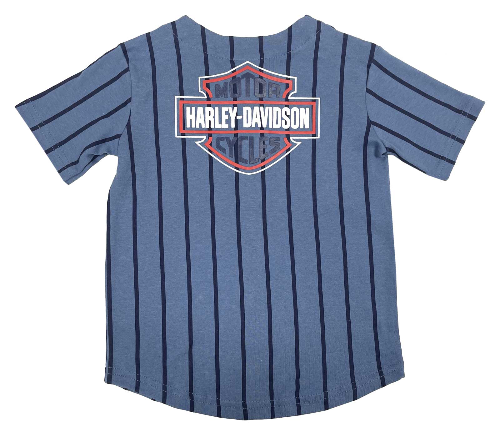 Harley-Davidson Free Shipping - Harley-Davidson Boys' Striped Button Short Sleeve Baseball Shirt, Blue - Free Shipping on many products plus Orders Over $99