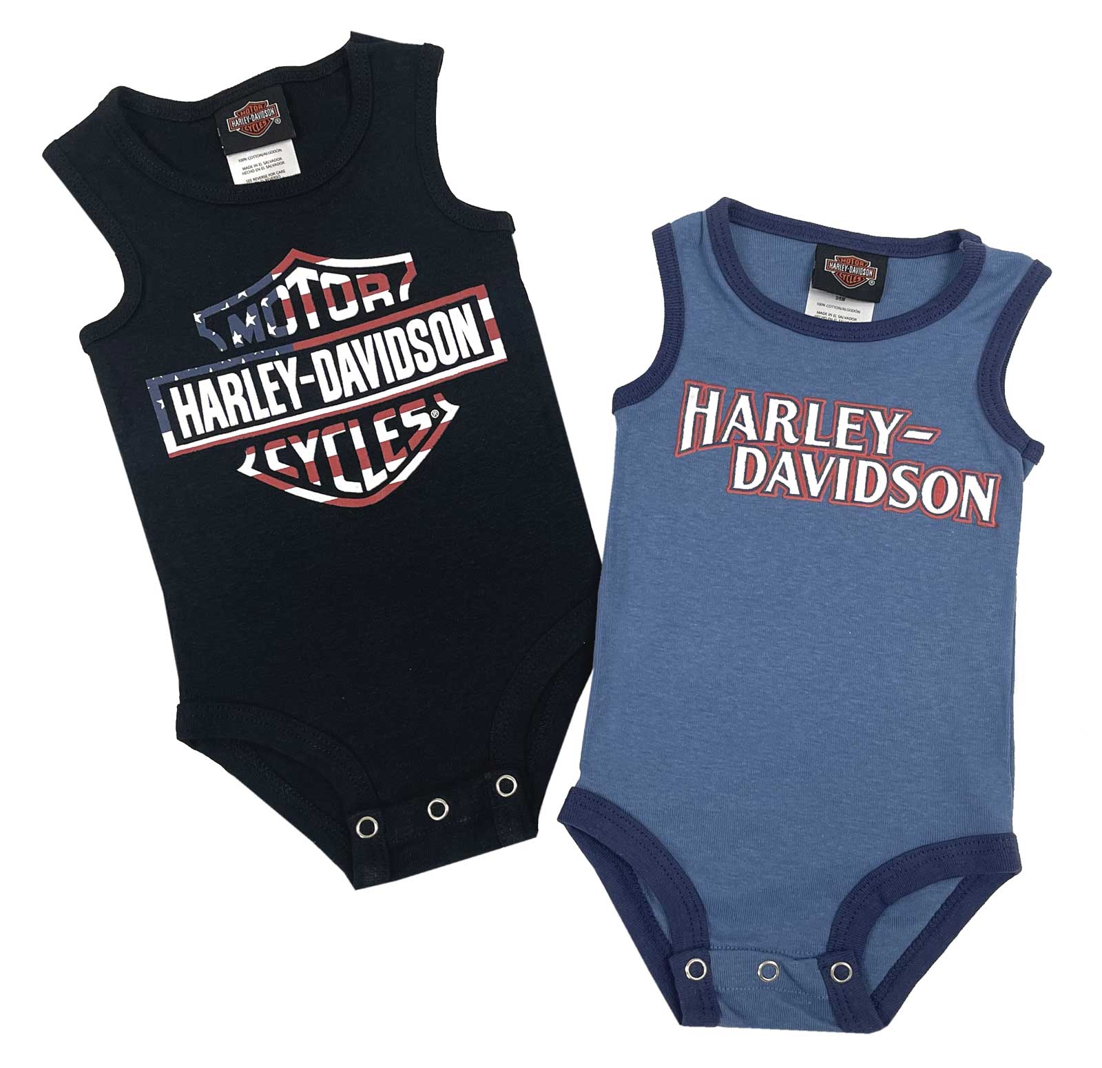 Harley-Davidson Baby Boys' 2-Pack RWB Bar & Shield Rib Infant Bodysuits - Wisconsin Harley-Davidson