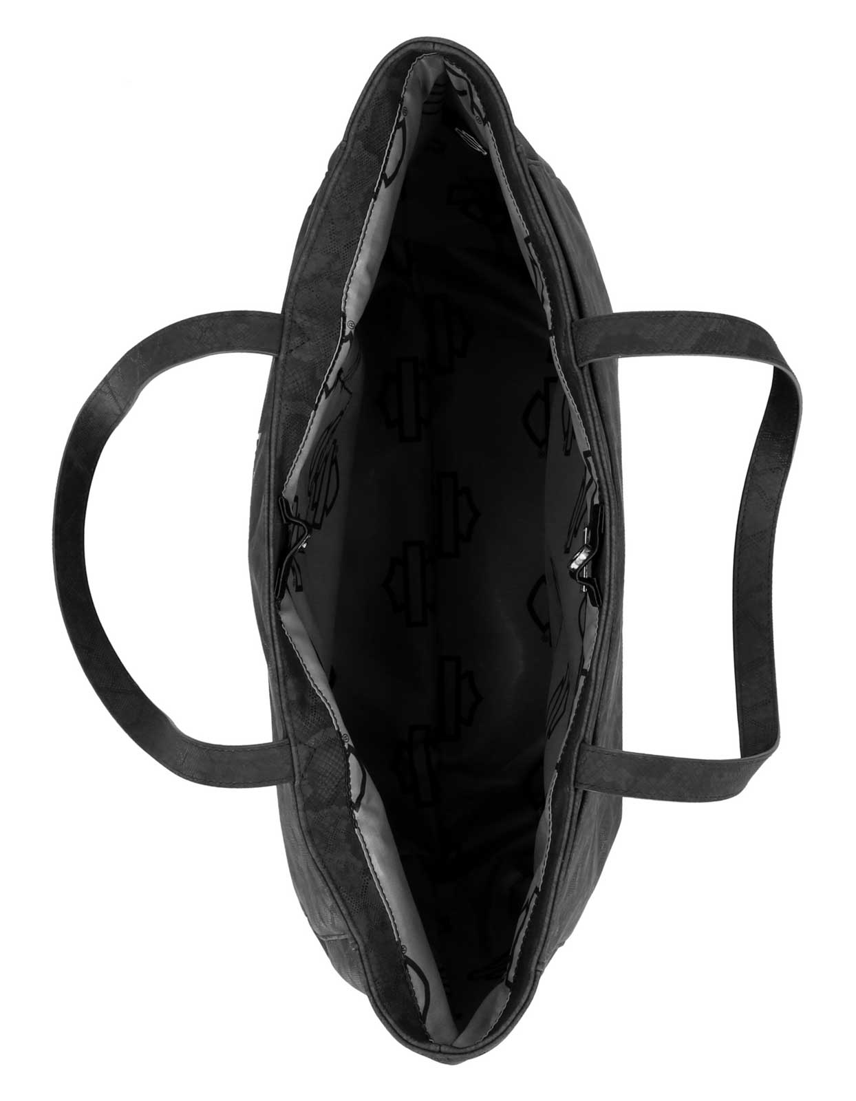 Harley-Davidson Women's Bar & Shield Logo Snake Printed Tote Purse, Black - No Hassle Returns at Wisconsin Harley