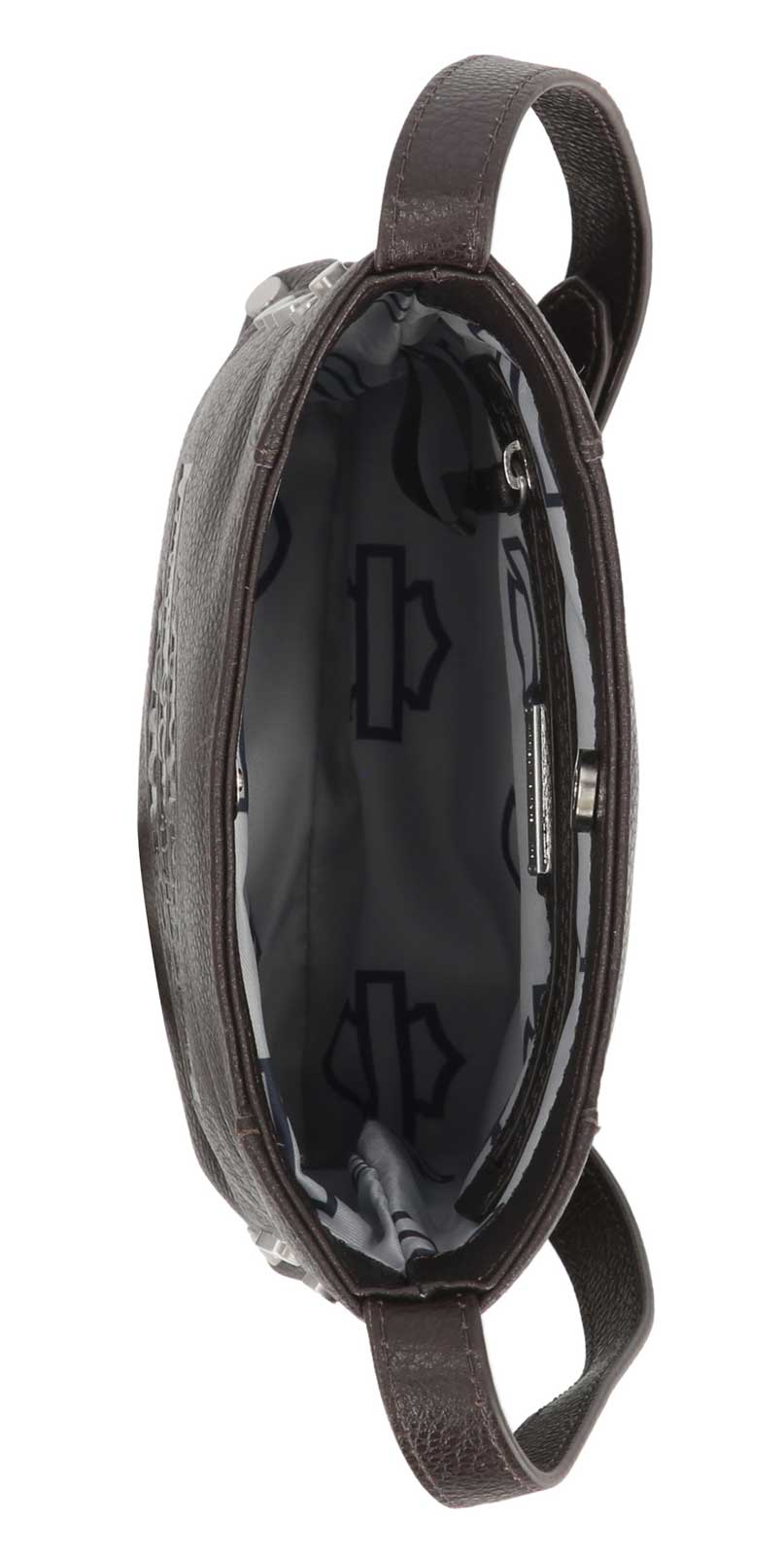 Harley-Davidson Women's Core Stud Genuine Leather Crossbody Purse, Dark Brown - No Hassle Returns at Wisconsin Harley