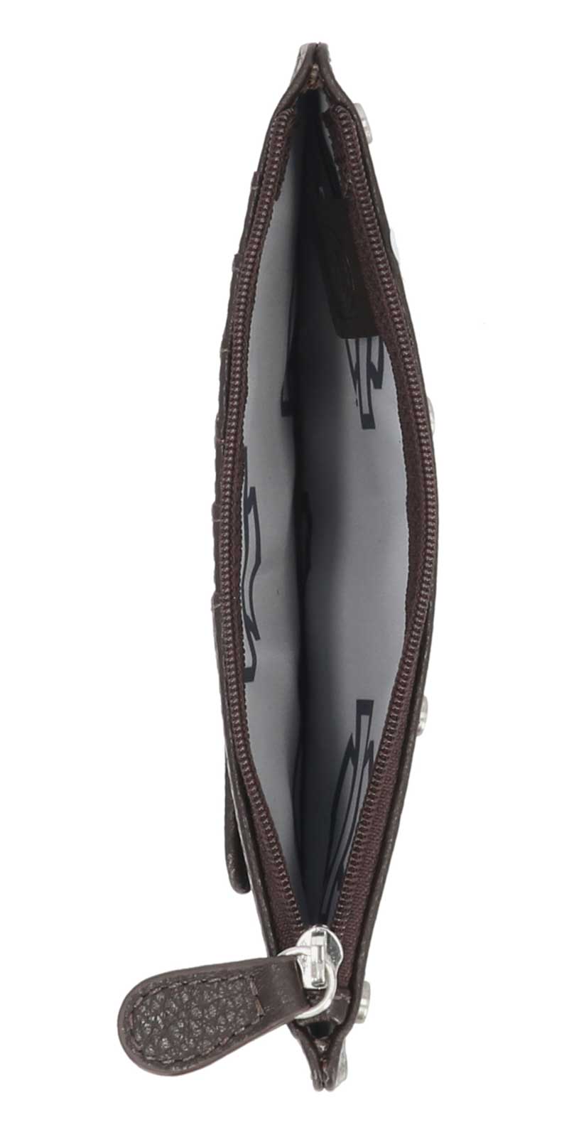 Harley-Davidson Women's Core Stud B&S Leather Card Case Wallet, Dark Brown - No Hassle Returns at Wisconsin Harley