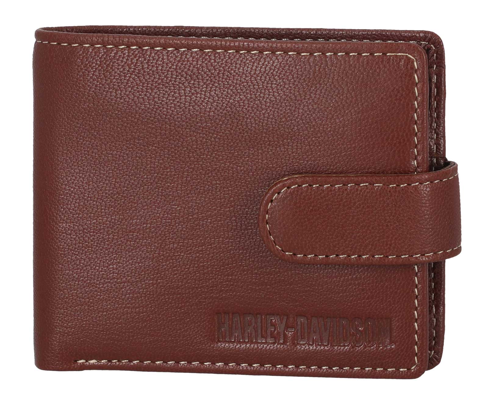 Harley-Davidson Free Shipping - Harley-Davidson Men's Snap Genuine Leather Billfold Wallet w/ Coin Pocket, Brown - Free Shipping on many products plus Orders Over $99