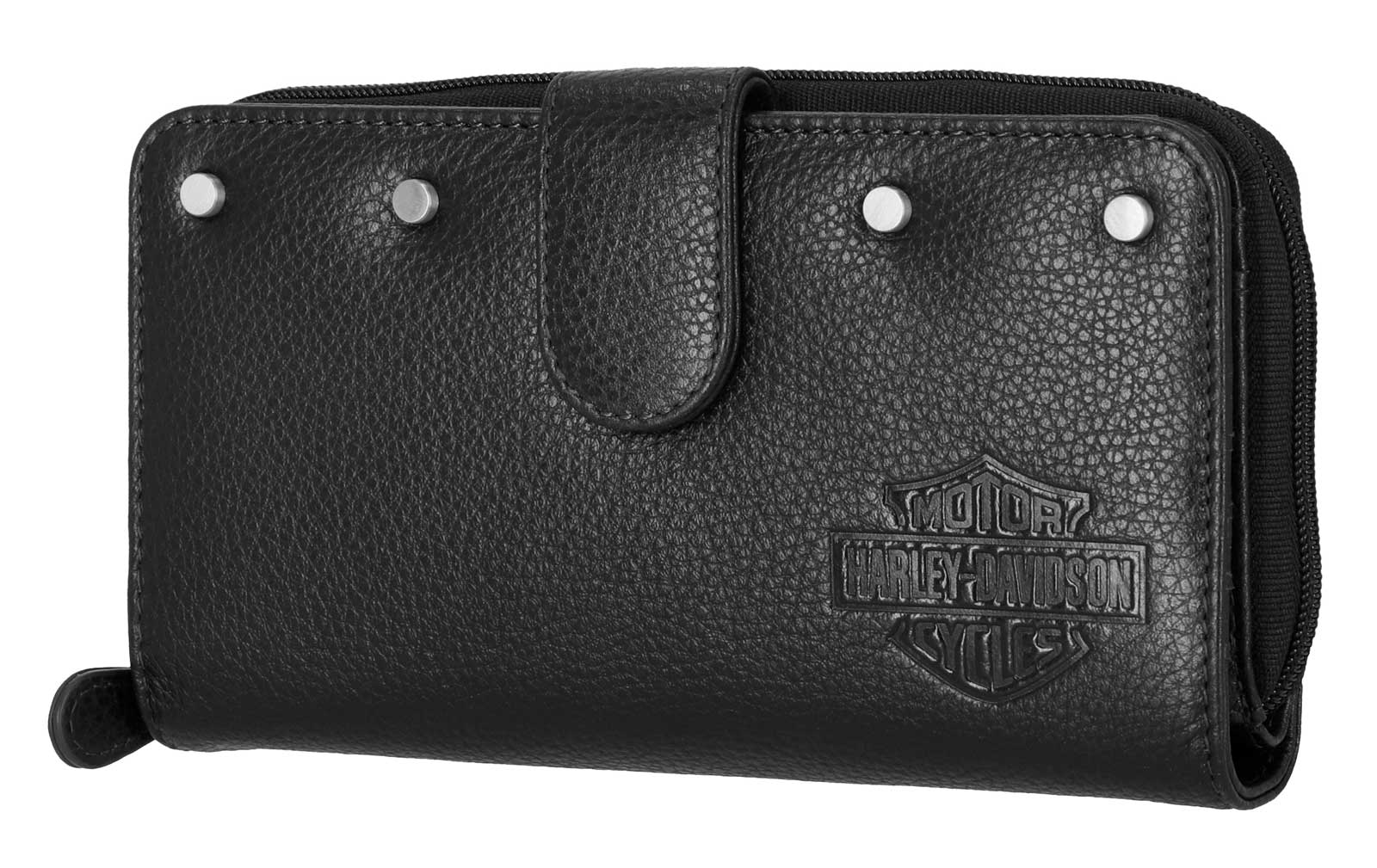 Harley-Davidson® Women's Core Stud B&S Genuine Leather Tab Clutch