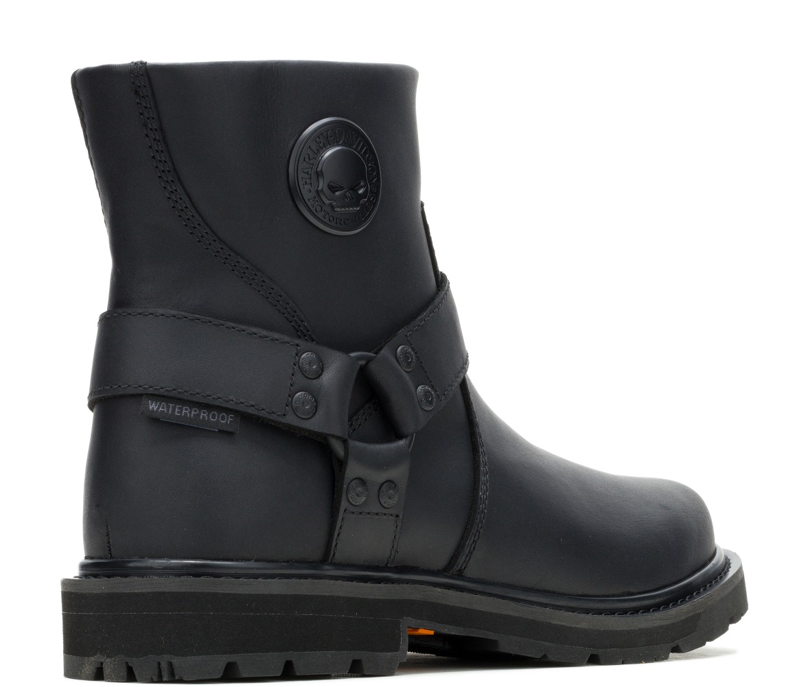 Harley-Davidson Men's Rambert Skull WP Black Leather Motorcycle Boots, D93930 - No Hassle Returns at Wisconsin Harley