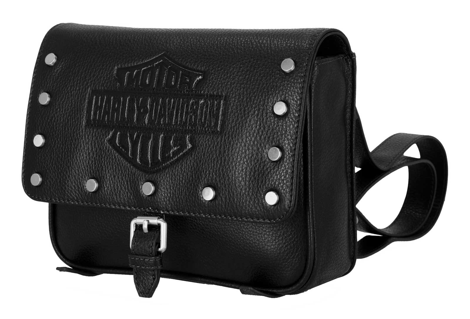 Harley-Davidson Women's Core Stud B&S Genuine Leather Backpack, Black - Wisconsin Harley-Davidson