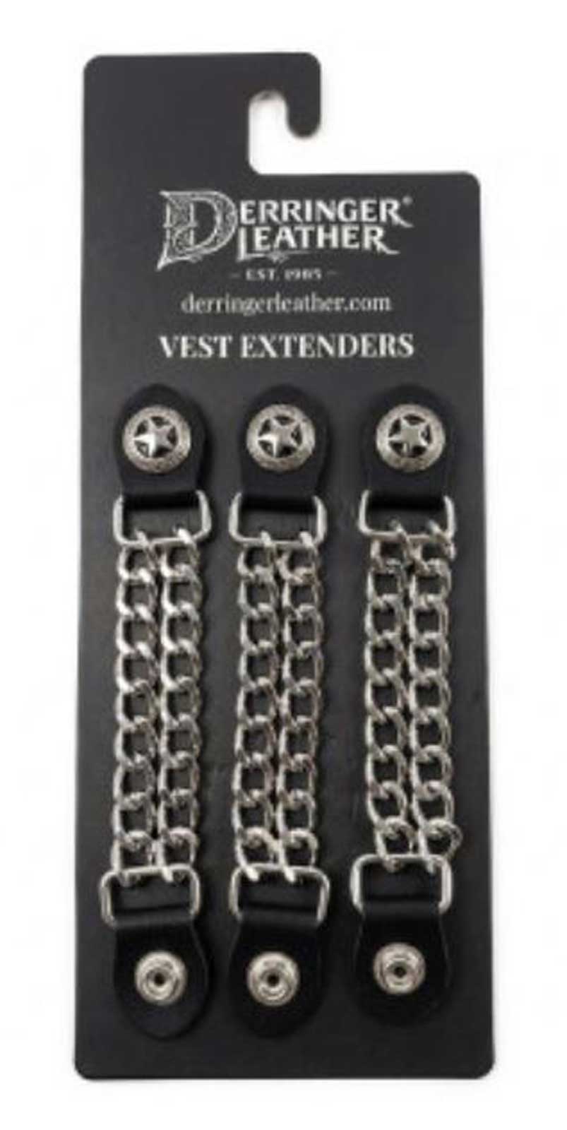 Derringer Men's 4 in. 3-Pack Lonestar Double Metal Chain Vest Extender w/ Snaps - Wisconsin Harley-Davidson