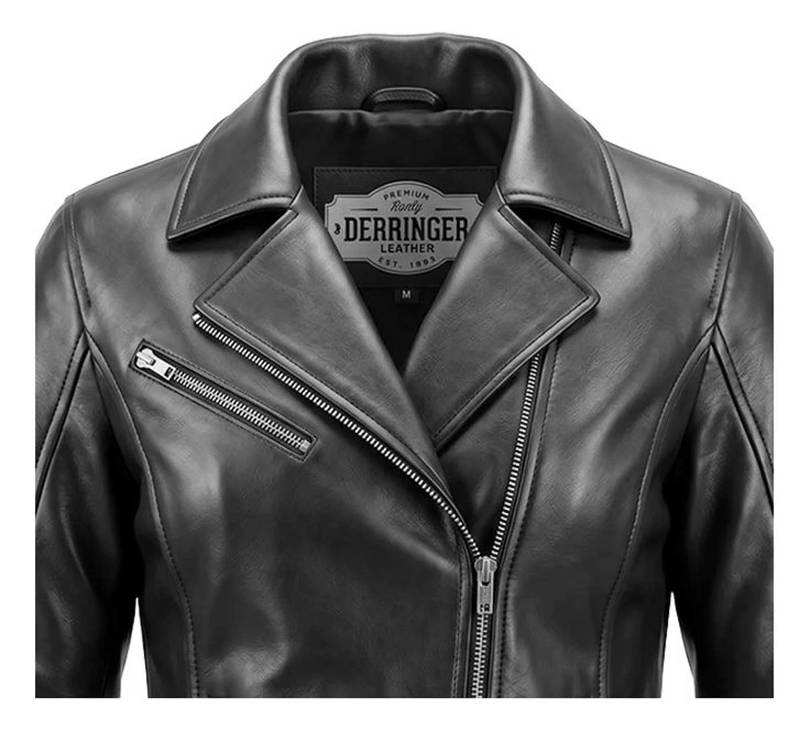 Derringer Ladies Midnight Star Lambskin Leather Motorcycle Jacket, Black - Largest Selection of Harley-Davidson Products