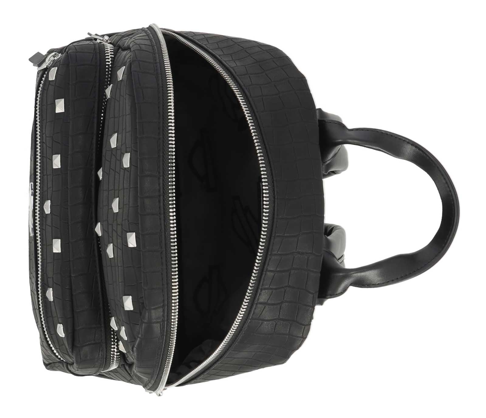 Harley-Davidson Women's Croco Embossed Stud Bar & Shield Backpack, Black - No Hassle Returns at Wisconsin Harley