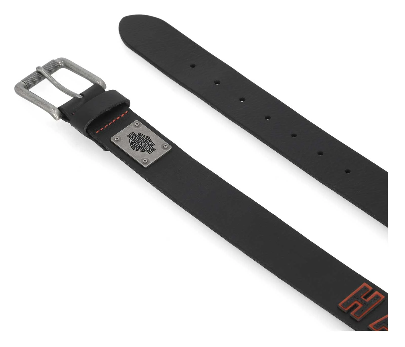 Harley-Davidson Men's H-D Stacked Patch Letter Genuine Leather Belt, Black - No Hassle Returns at Wisconsin Harley