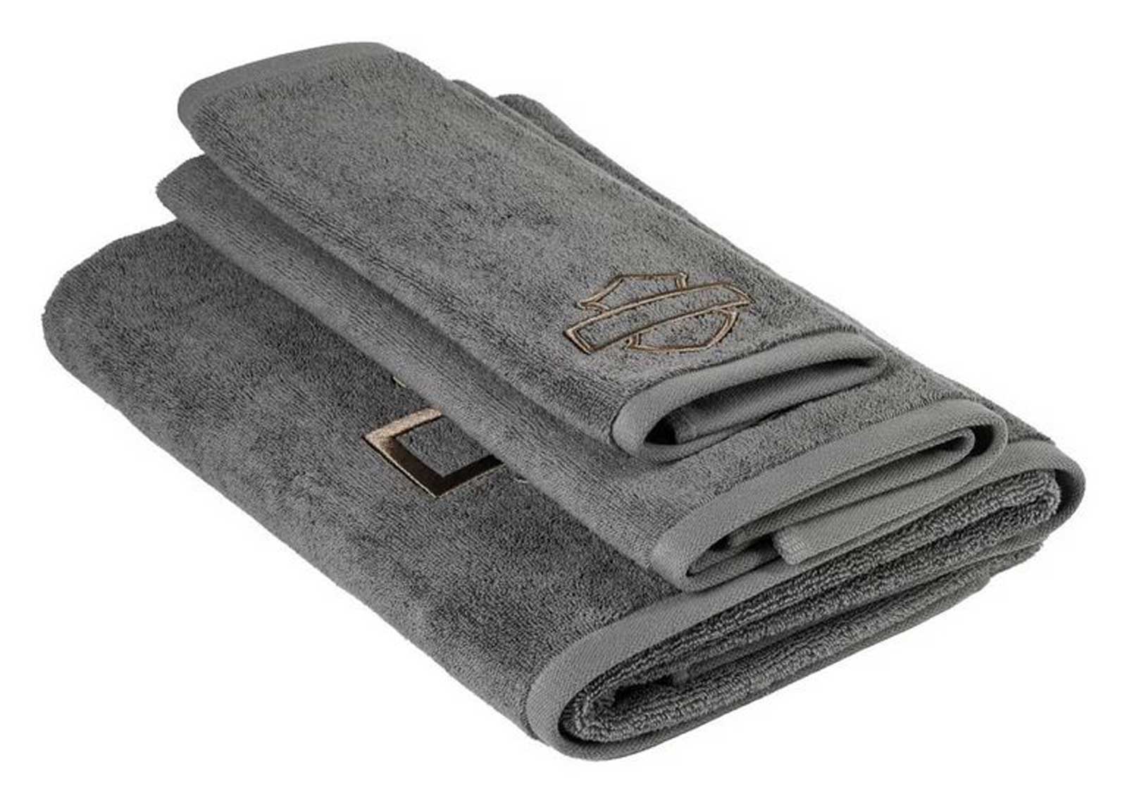 Harley-Davidson Free Shipping - Harley-Davidson 3-Piece Embroidered Open Bar & Shield Cotton Towel Set, Gray - Free Shipping on many products plus Orders Over $99