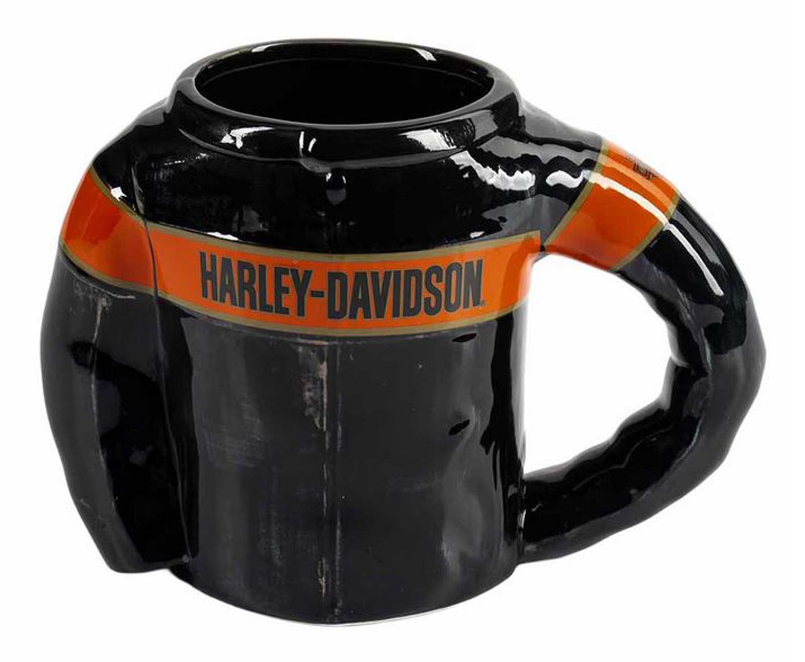 Harley-Davidson Trenton Men's Jacket Sculpted Ceramic Coffee Mug, Black & Orange - Wisconsin Harley-Davidson