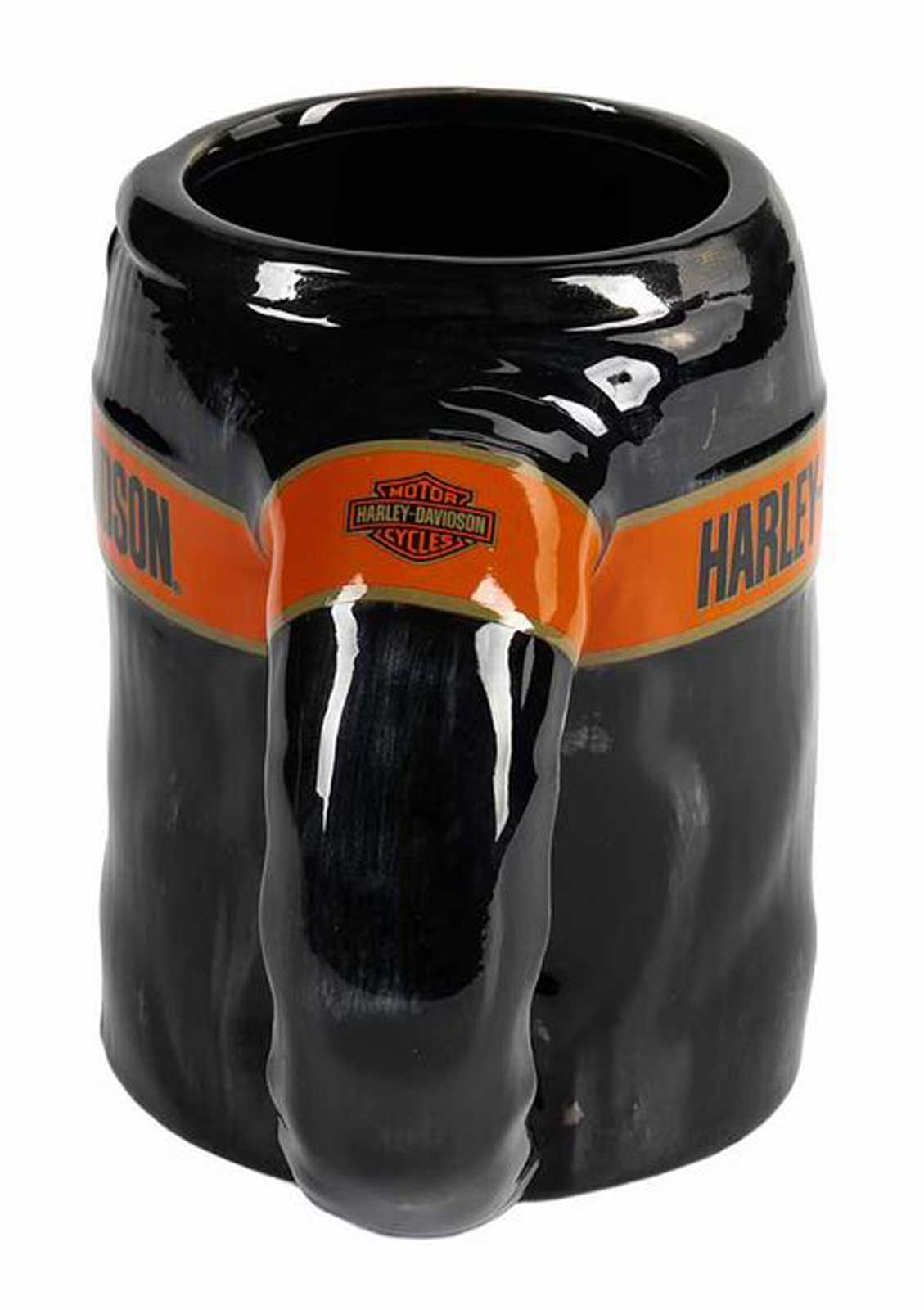 Harley-Davidson Trenton Men's Jacket Sculpted Ceramic Coffee Mug, Black & Orange - No Hassle Returns at Wisconsin Harley