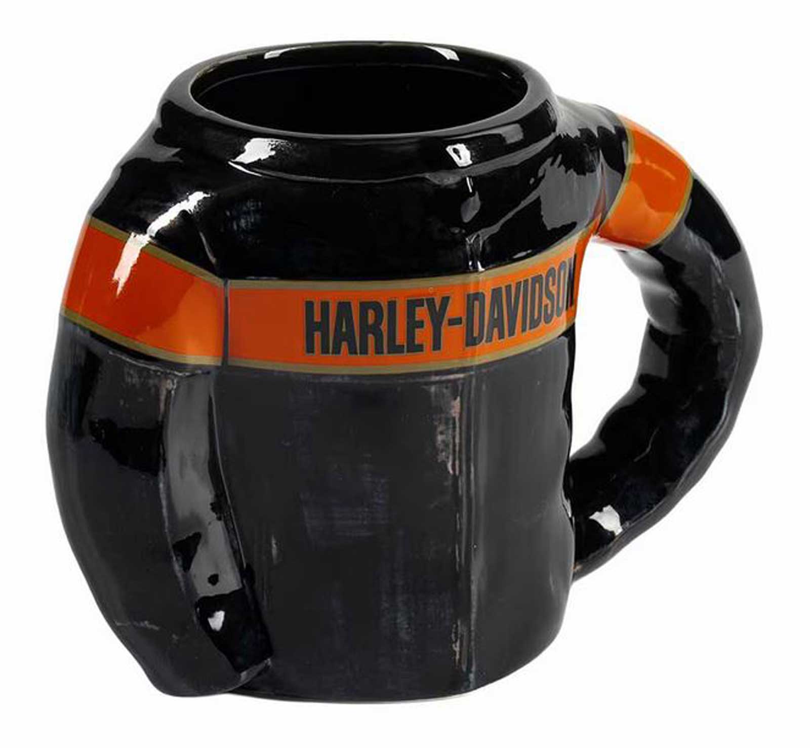 Harley-Davidson Trenton Men's Jacket Sculpted Ceramic Coffee Mug, Black & Orange - Largest Selection of Harley-Davidson Products