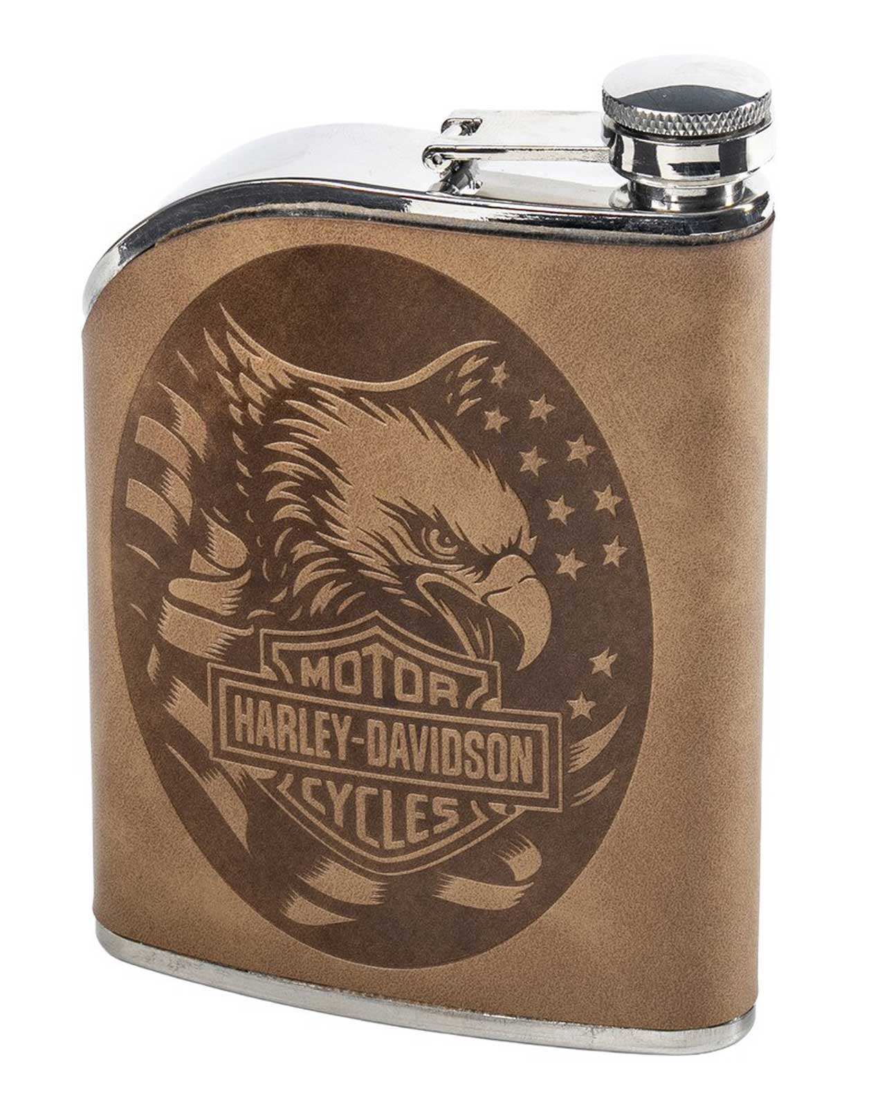 Harley-Davidson Free Shipping - Harley-Davidson Patriotic Eagle B&S Stainless Steel Embossed Faux Leather Flask - Free Shipping on many products plus Orders Over $99