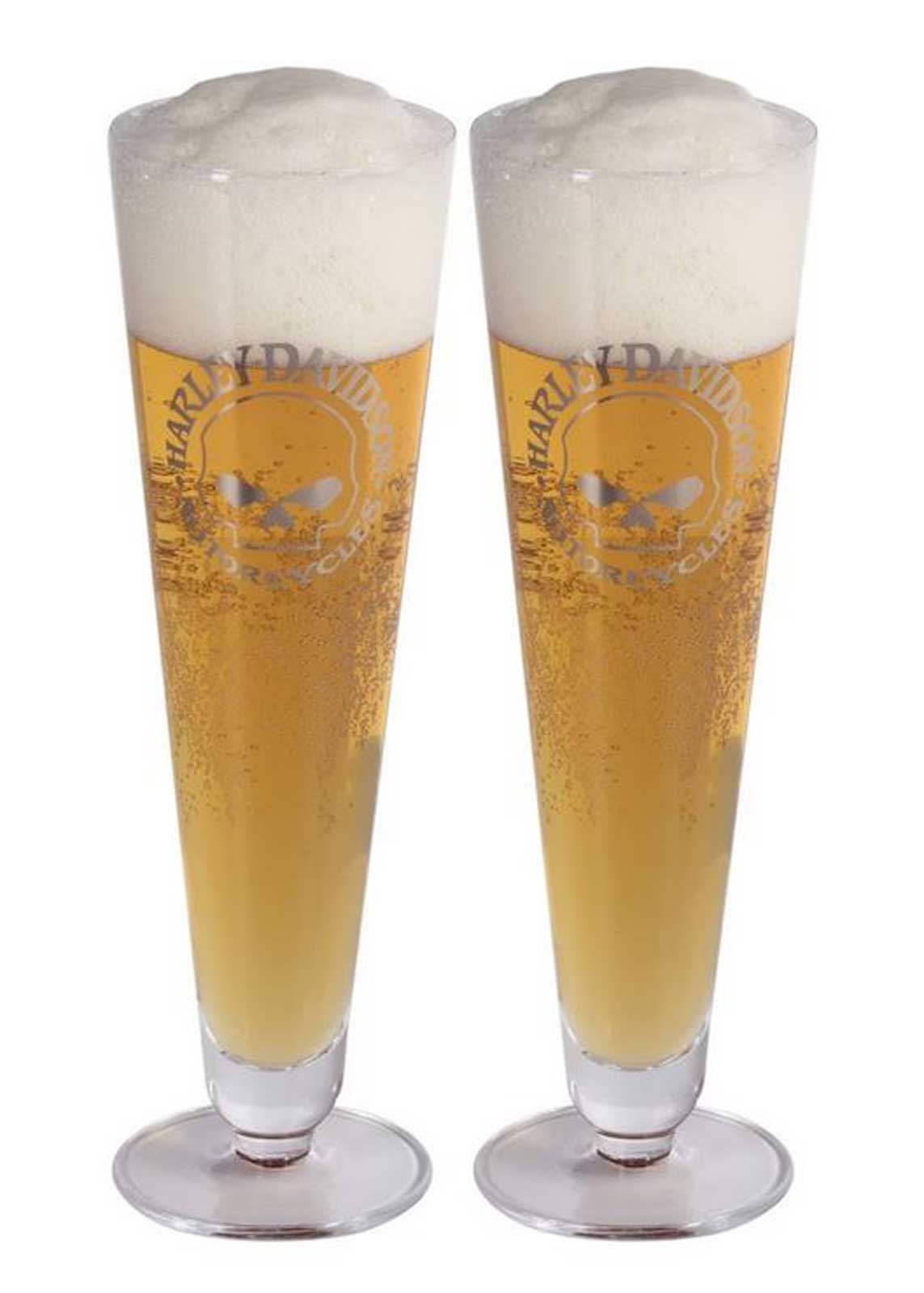 Harley-Davidson Free Shipping - Harley-Davidson 12 oz. Metallic Willie G Skull Logo Pilsner Set, Set of 2 - Free Shipping on many products plus Orders Over $99