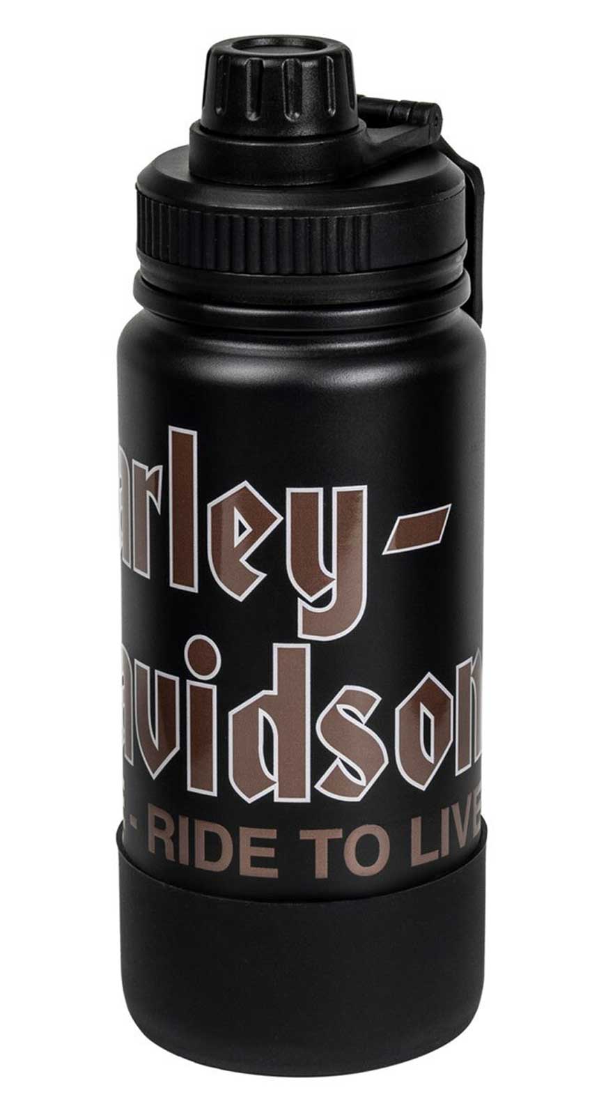 Harley-Davidson #1 Skull Live to Ride/Ride to Live Travel Water Bottle, Black - Wisconsin Harley-Davidson