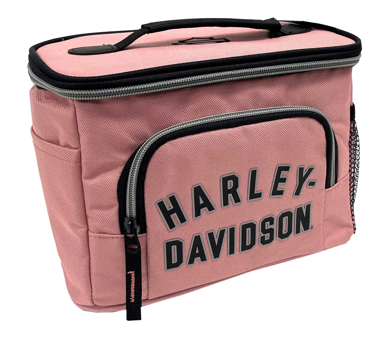 Harley-Davidson Printed H-D Insulated Lunch Box Tote, Blush Pink/Black - Wisconsin Harley-Davidson