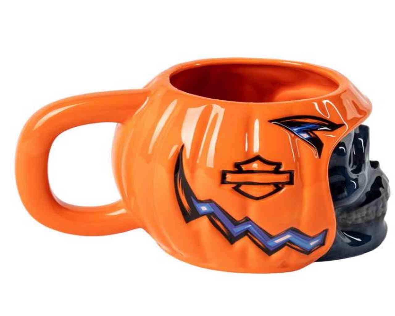 Harley-Davidson Halloween Skull O'Lantern Ceramic Mug Black/Orange HDX-98769 - Largest Selection of Harley-Davidson Products