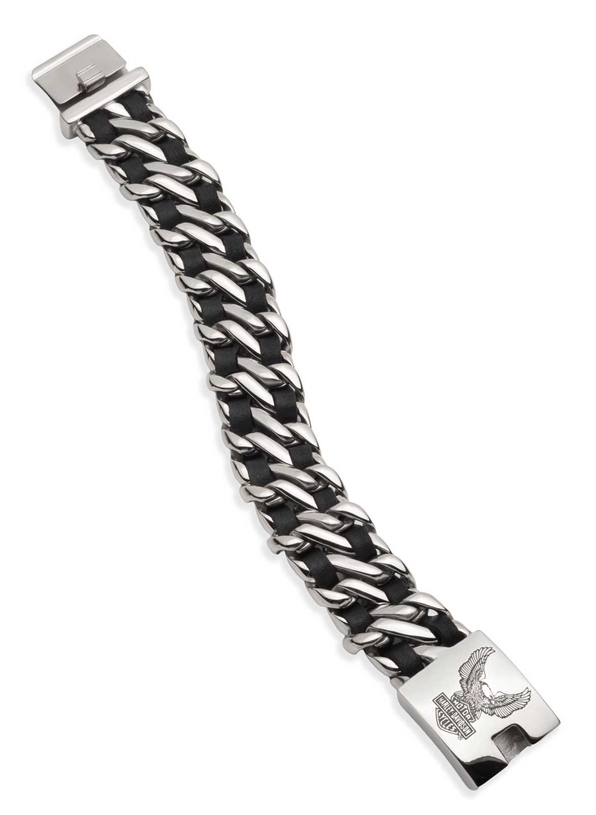 Harley-Davidson Free Shipping - Harley-Davidson Men's Flying Eagle Stainless Steel Leather Curb Link Bracelet - Free Shipping on many products plus Orders Over $99