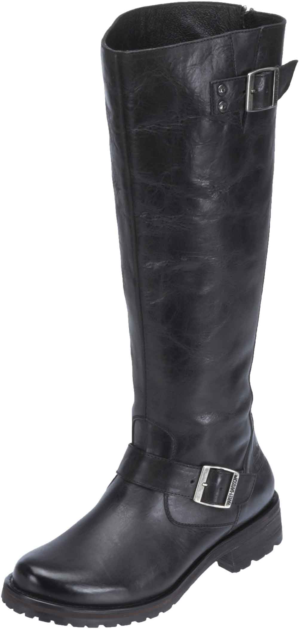 Harley-Davidson Women's Helmsdale Knee-Hi Black Leather Motorcycle Boots. D83801 - Wisconsin Harley-Davidson