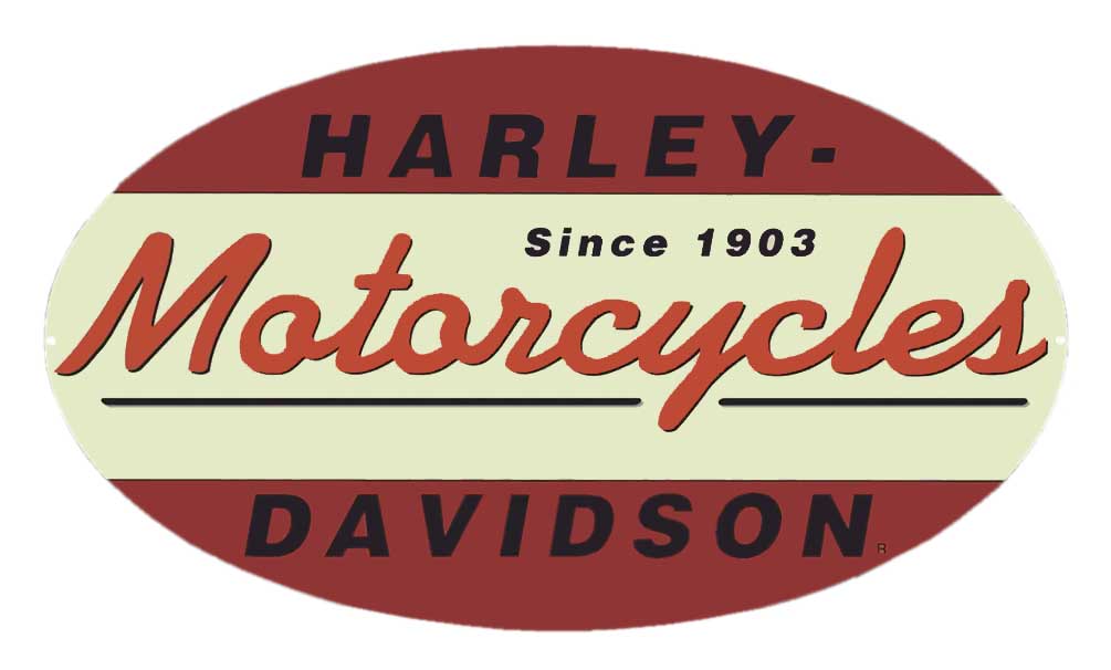 Harley-Davidson® Since 1903 Oval Tin Metal Sign 11 x 18 Inch