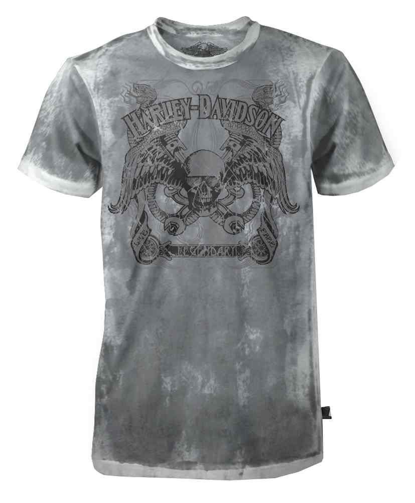 Harley-Davidson Men's Black Label Washed T-Shirt, Legendary Serpent Skull, Gray - Wisconsin Harley-Davidson