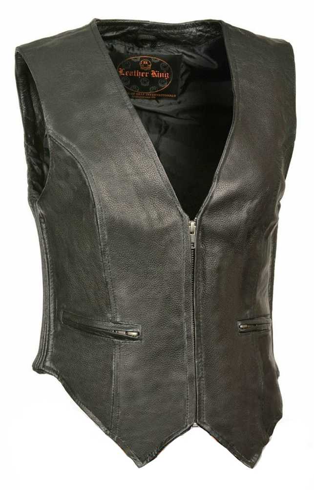 Leather King Women's Zipper Front vest w/ Side Stretch SH1288 - Wisconsin Harley-Davidson